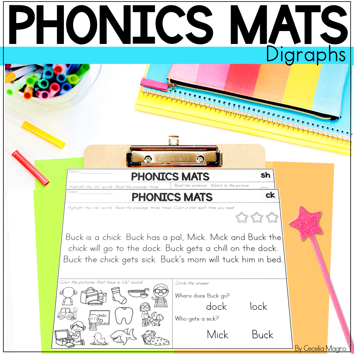 Phonics Mats Digraphs Phonics Activity Mats for Beginning Readers - I ...
