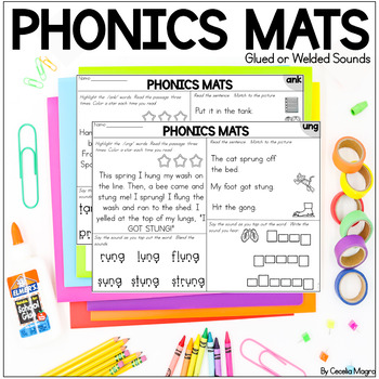 Phonics Mats Glued Sounds Welded Sounds Decodable Phonics Activity Mats 