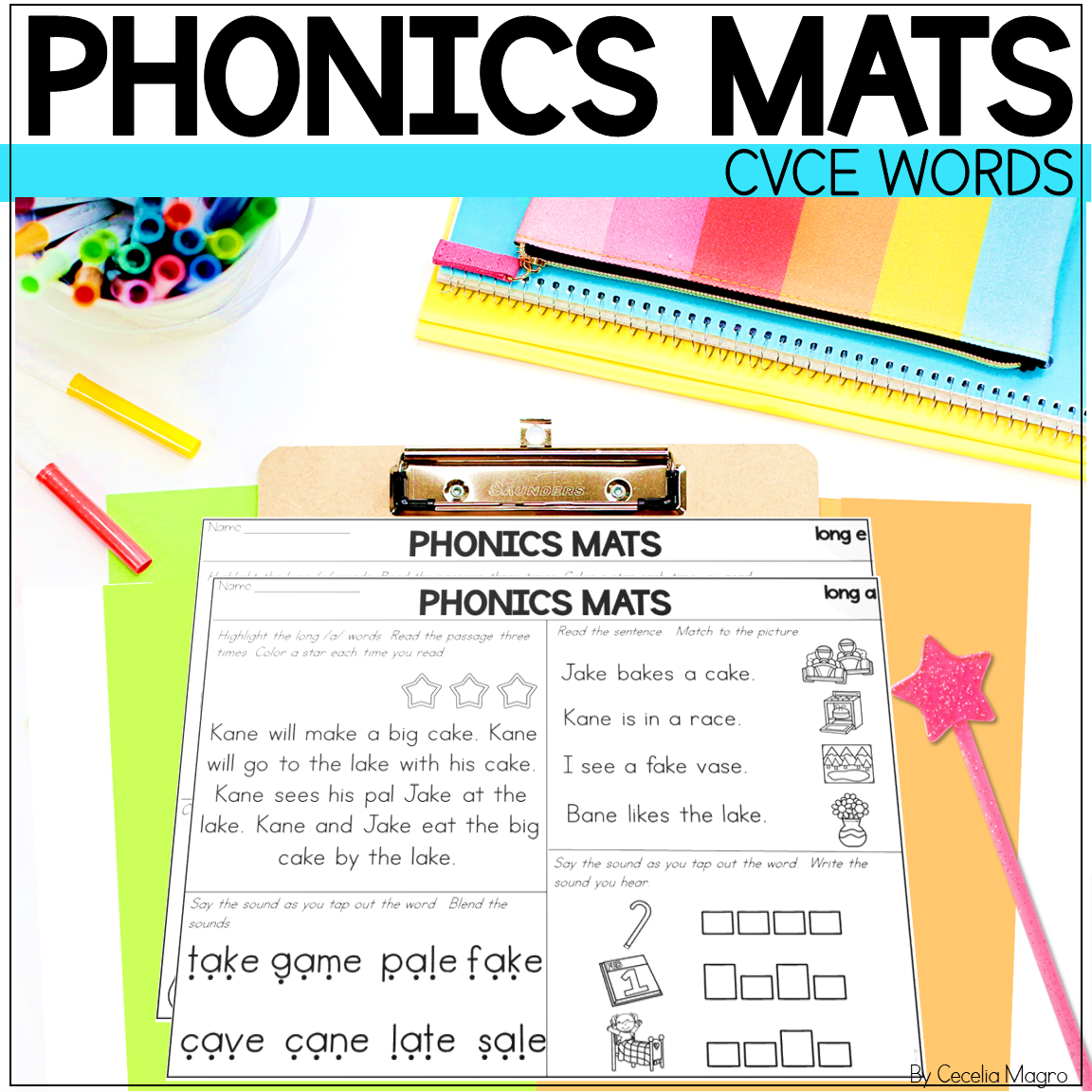 Phonics Mats CVCE Silent E Decodable Phonics Activity Mats for ...